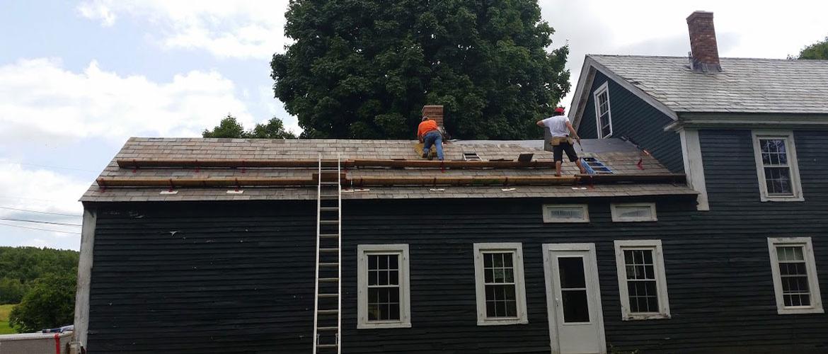 Installing a new roof with salvage slate In Winchester, NH